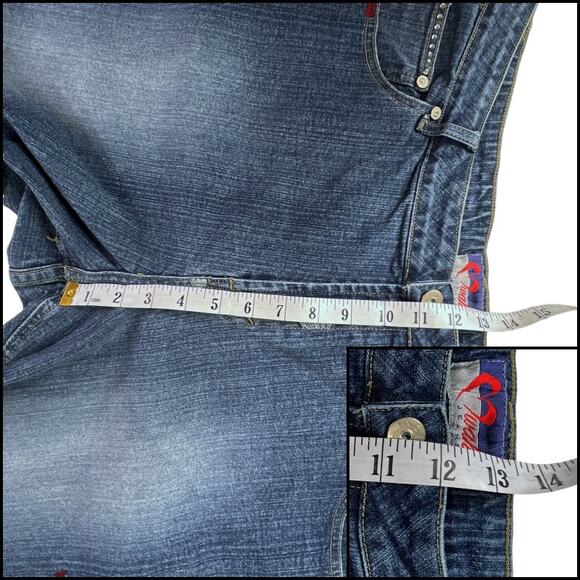 SWAK Dressy High Waisted Denim Capri Roll Cuff Mom Blue Jeans Plus Size 22W - Picture 10 of 13